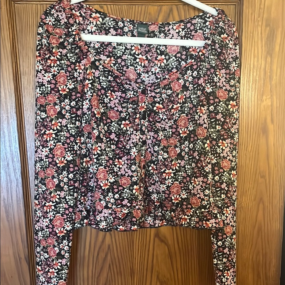 Wild Fable Floral Print Women's Top - Black and Pink